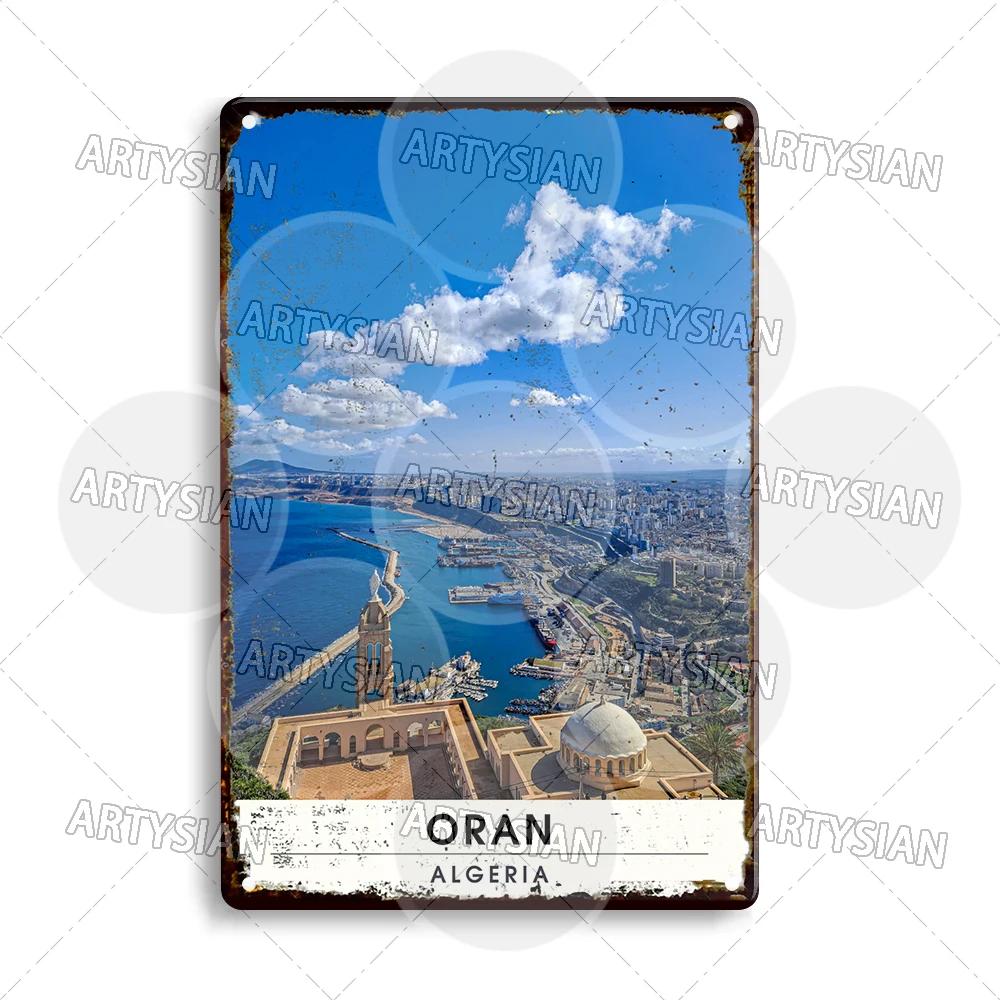 Maghreb Travel Cityscape Metal Sign Egypt Algiers Algeria Djerba Tunisia Marrakesh Morocco Alger Hoggar Oran Casablanca Agadir