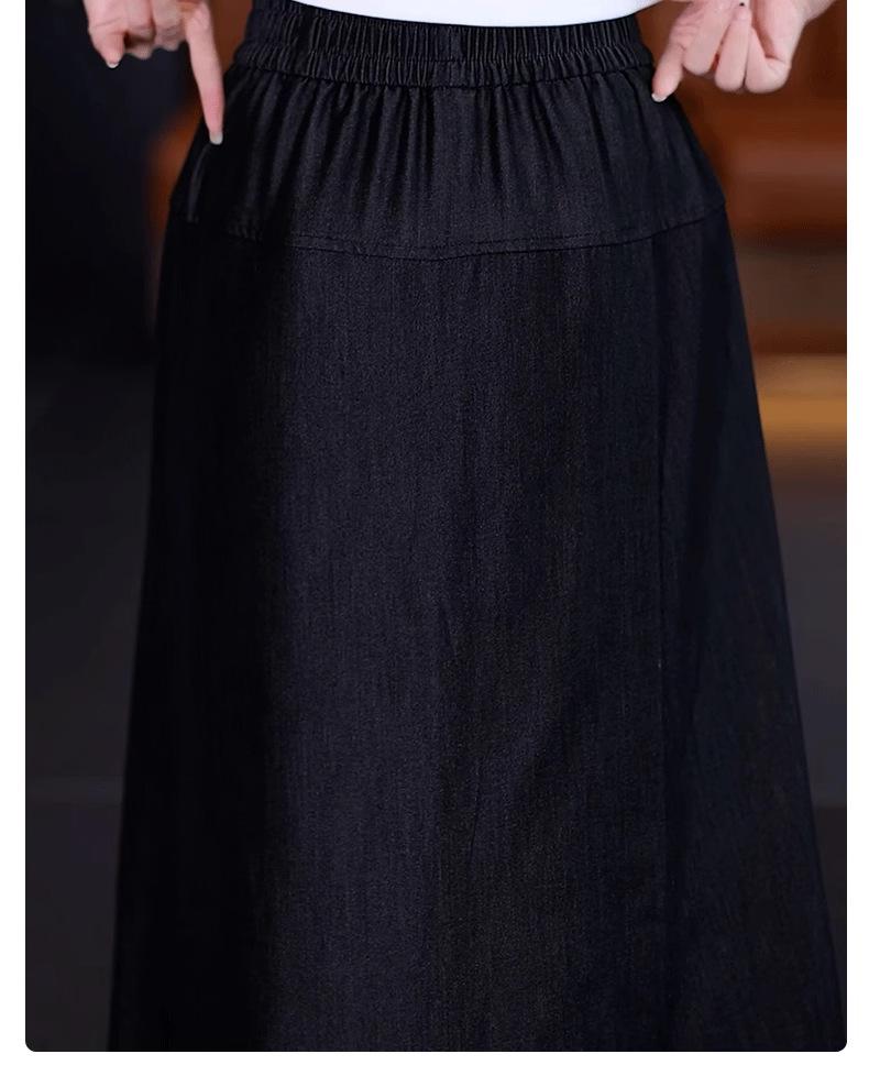 Women's High Waist Tencel Wide Leg Culottes – Slimming, Versatile, and Drapey Eight-Point Flared Summer Pants Skirt.