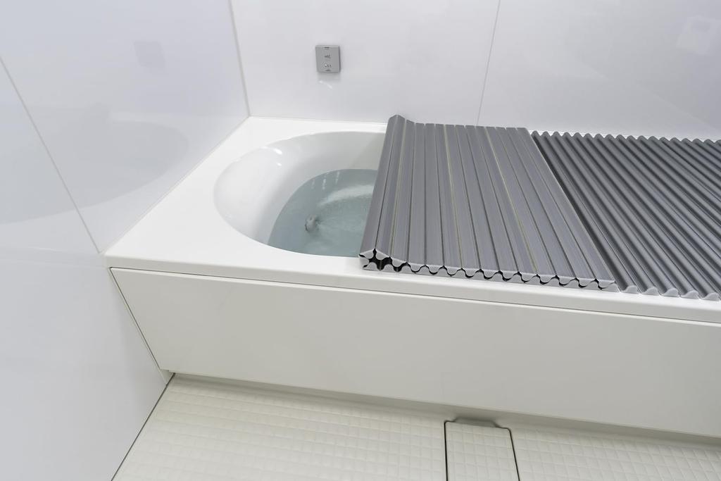 Topre Easy Wave Bathtub Lid, Shutter Type, 75 x 150 cm, Metallic Gray, Antibacterial, L15