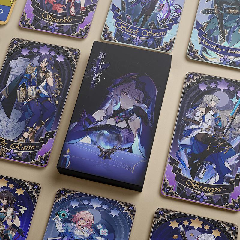 14pcs/set Anime Cosplay Honkai Star Rail FABLE OF STARS Tarot Board Game Props Play Cards March 7th Bronya Dan Heng Diy Accessories