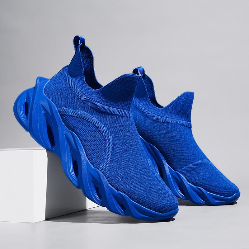 Trend Red Men's Running Shoes Knit Platform Blade Sneakers For Men High Top Socks Slip-on Walking Shoes Women tenis masculino