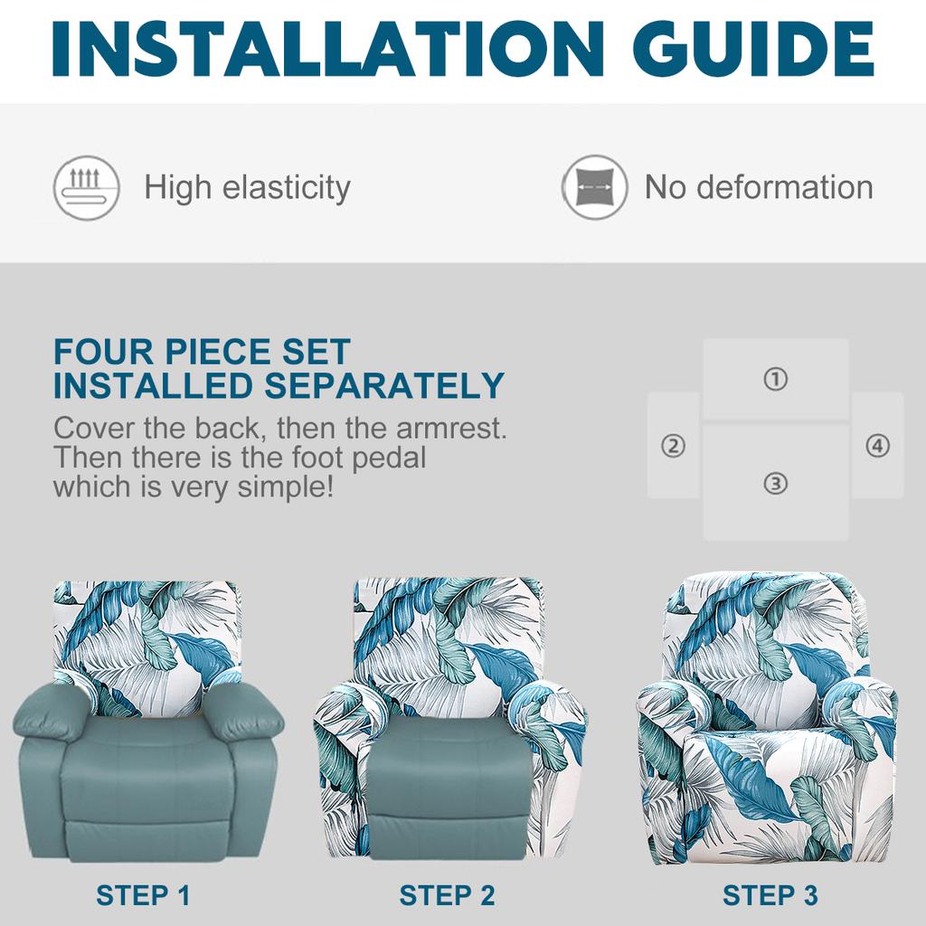 Hochelastischer Relaxsesselbezug Wasserdichter Relaxsessel Lazy Boy Relaxsessel Sofabezüge Bedruckter Liegestuhlbezug mit Seitentasche