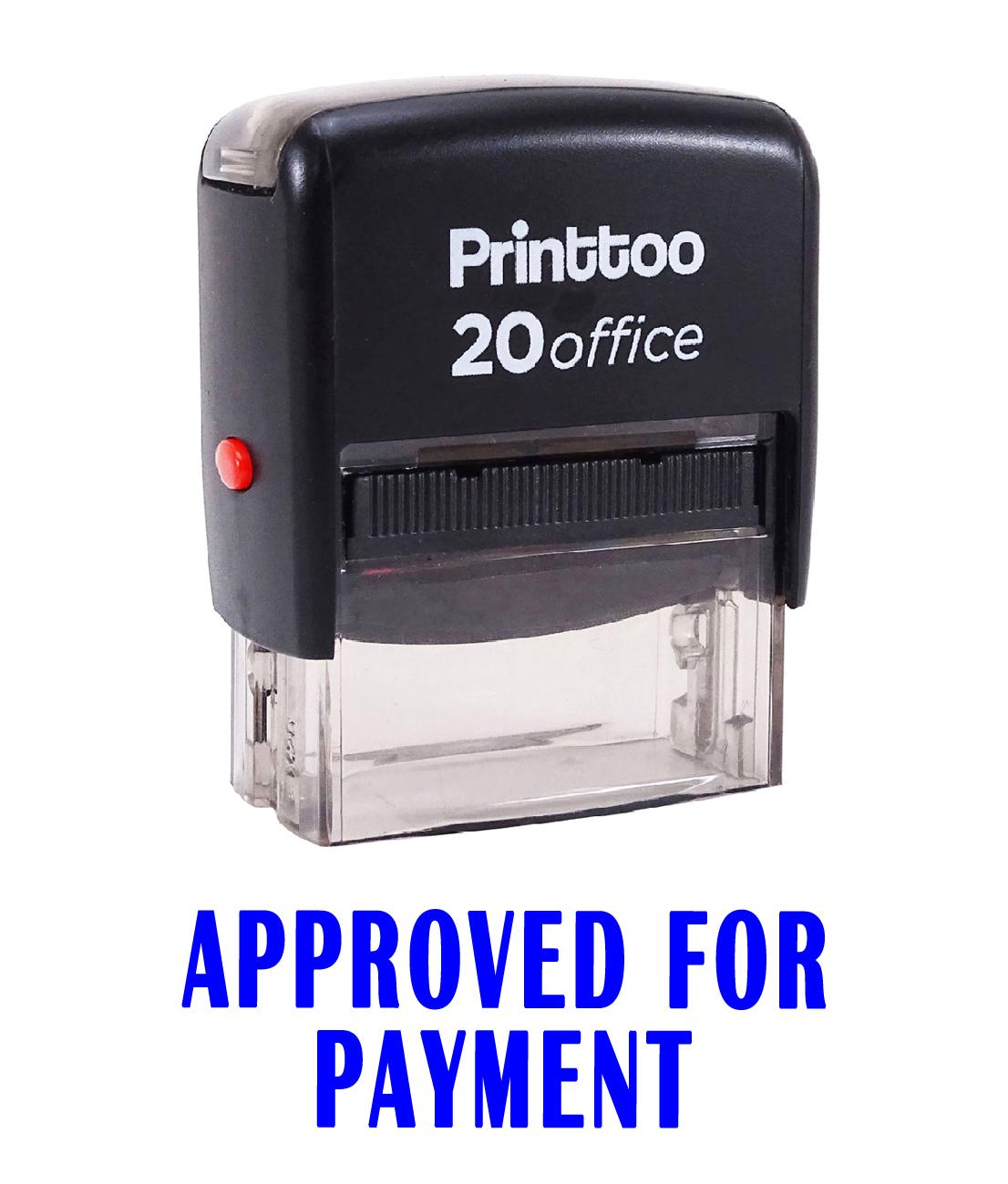 

Printtoo APPROVED FOR PAYMENT Self Inking Rubber Stamp Office Stationary Custom 14 mm x 38 mm (Approx) синій