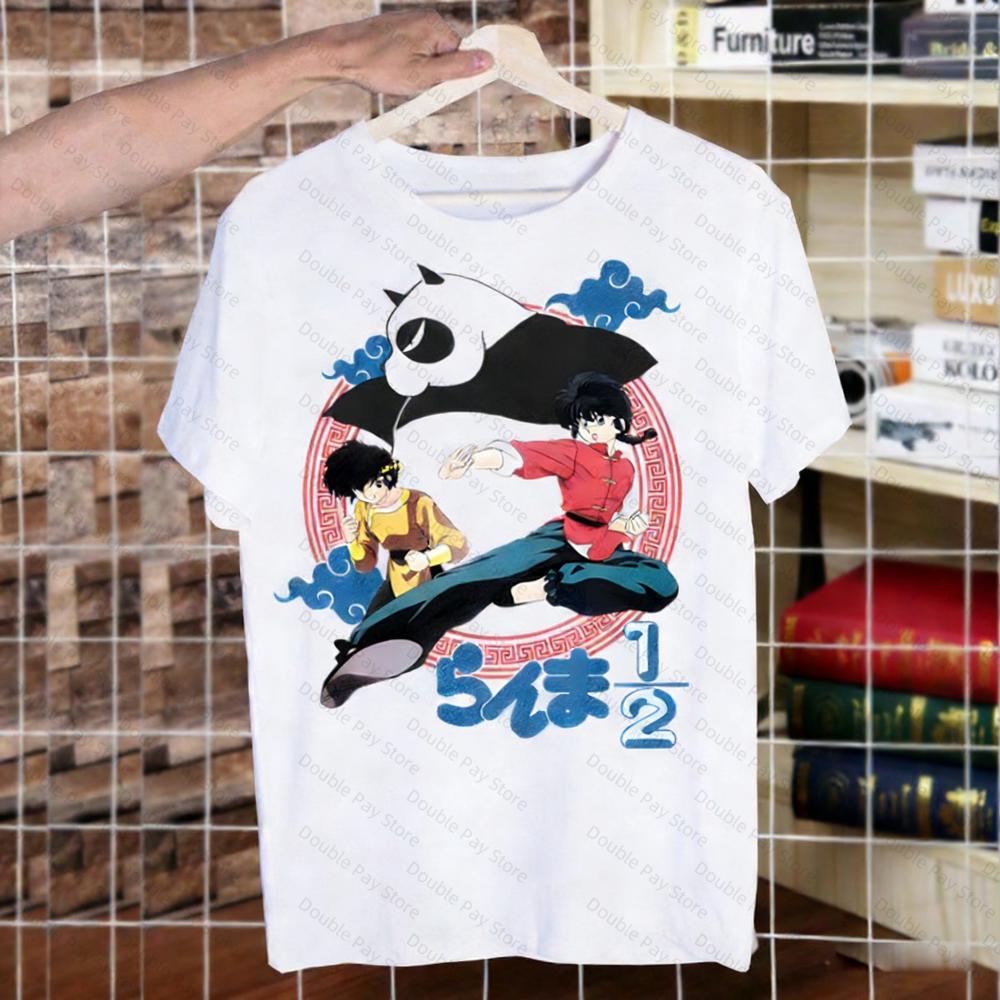Vintage Ranma 12 Saotome TShirt Cotton Crew Neck Tee Casual Summer Tops for Unisexs Shirts Women Tshirts Harajuku Kid Clothes