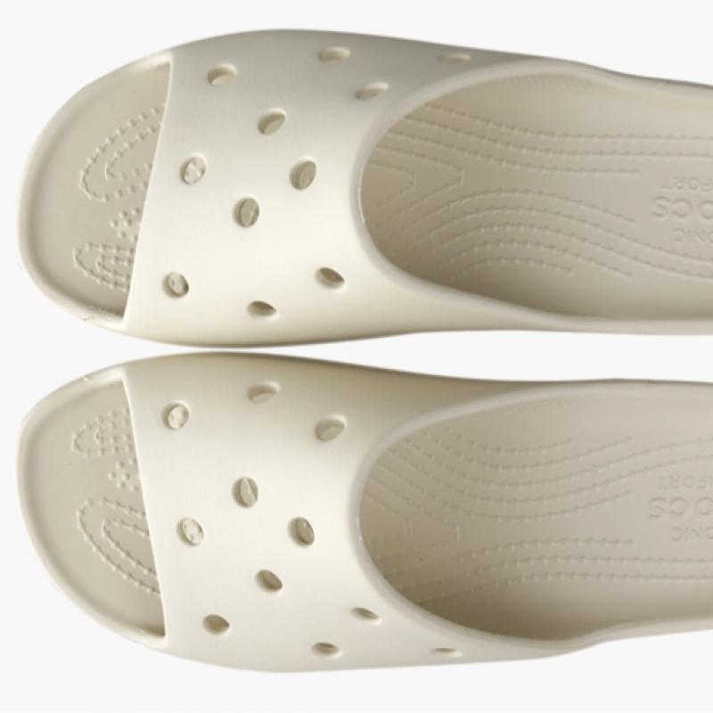 Crocs Klassische Plateau-Slipper-Sandalen für Damen, klobiger Absatz, Knochen 208180 2y2
