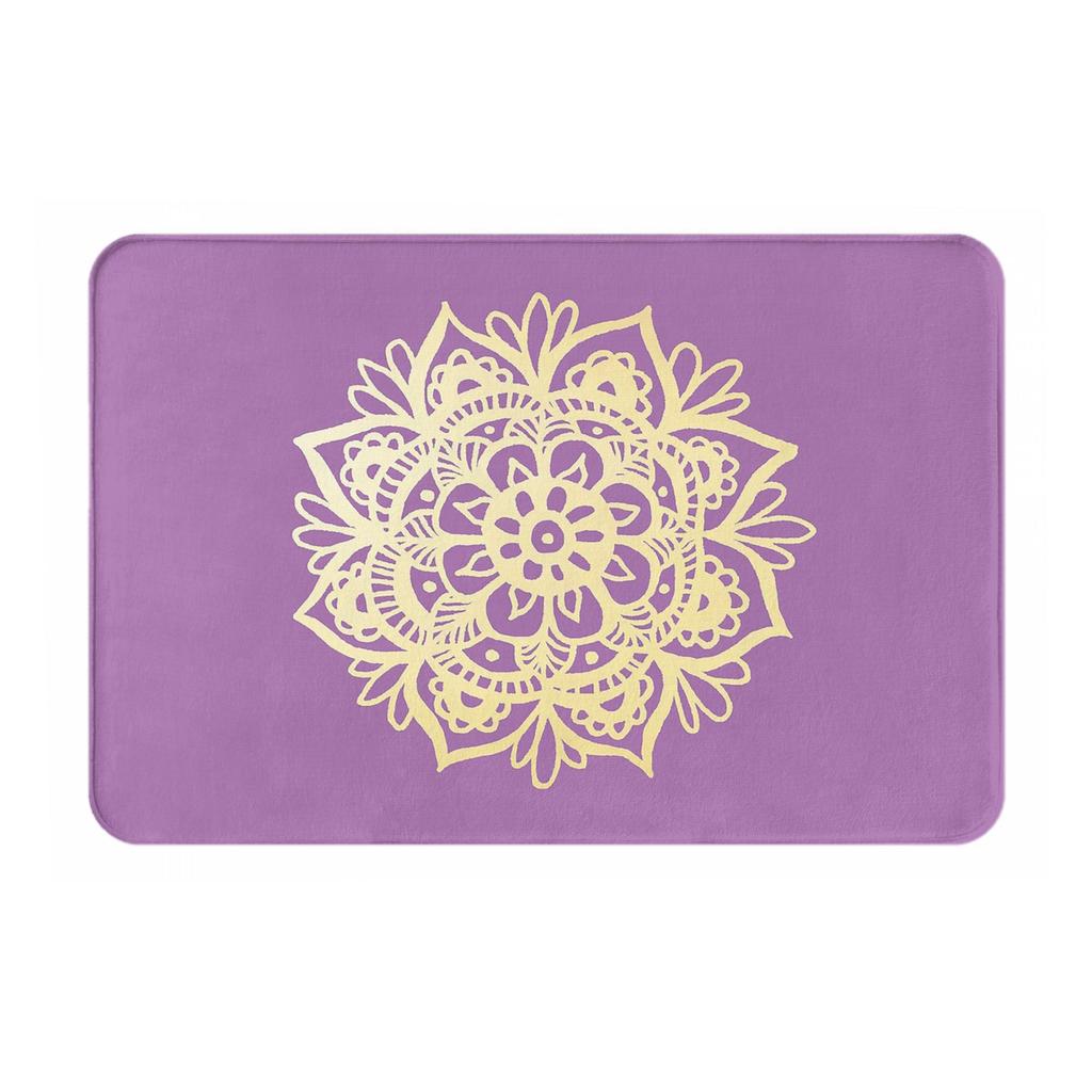 Purple and Gold Mandala Non-slip Doormat Floor Mat Water oil proof Carpet Rug for Kitchen Entrance Home Bathroom Footpad Mats