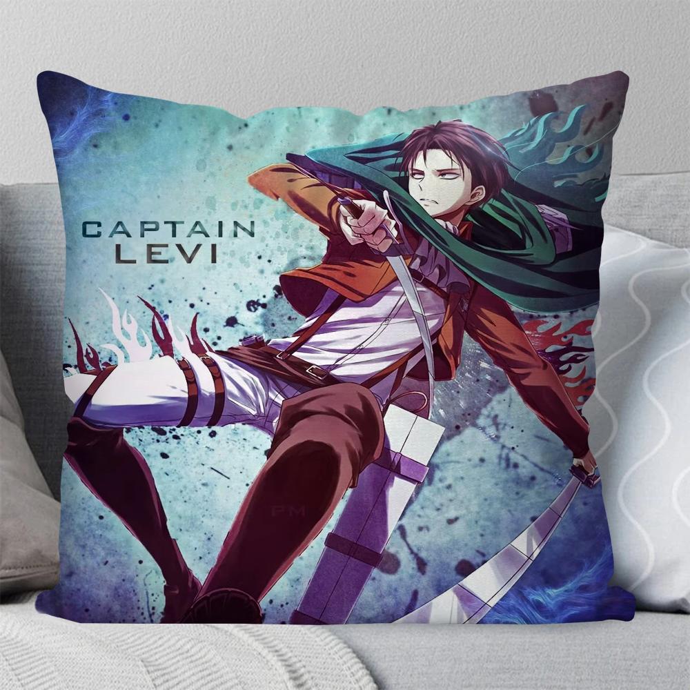 1pc Levi Ackerman Attack On Titan Pillow Case Square Pillow Bedroom Sofa Leisure Comfort Car Living Room Home Decoration 40X40