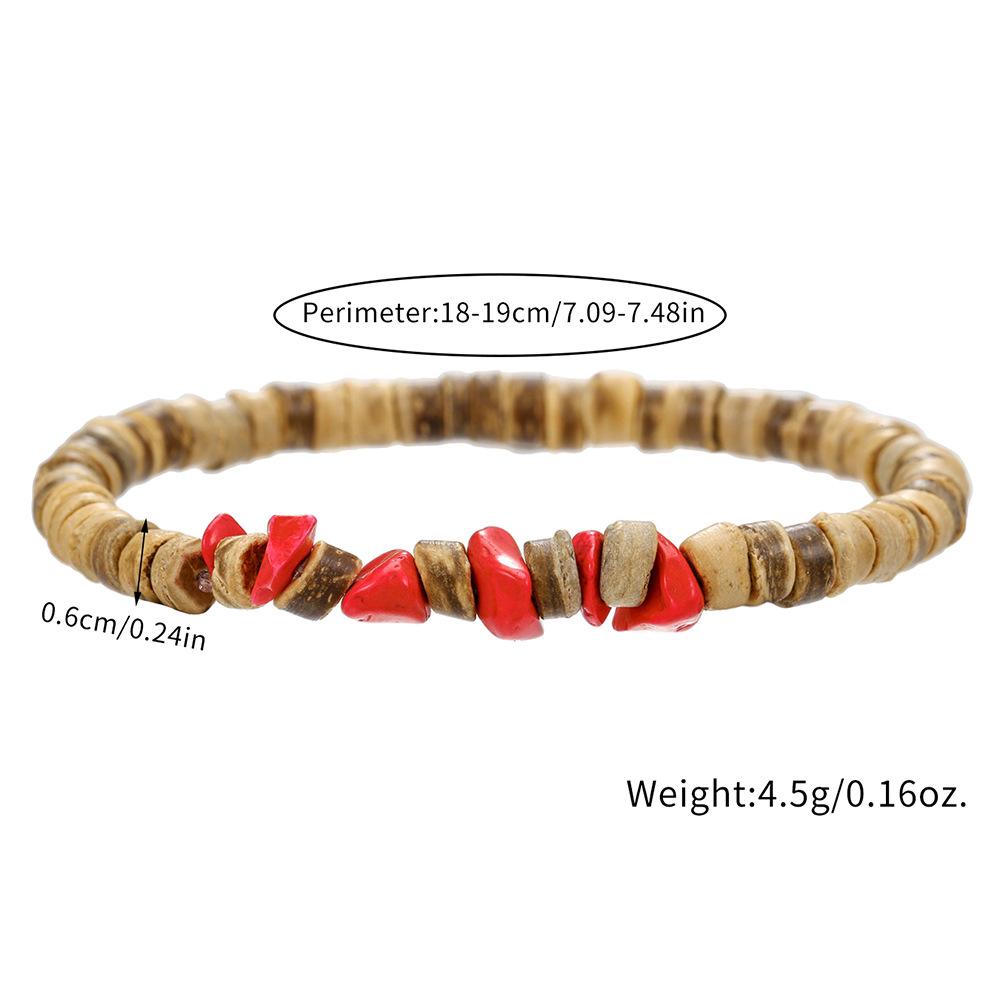 Coconut Shell Beaded Bracelet Female Bohemian Rice Flake Turquoise Blue Gold Gravel Bracelet Bracelet