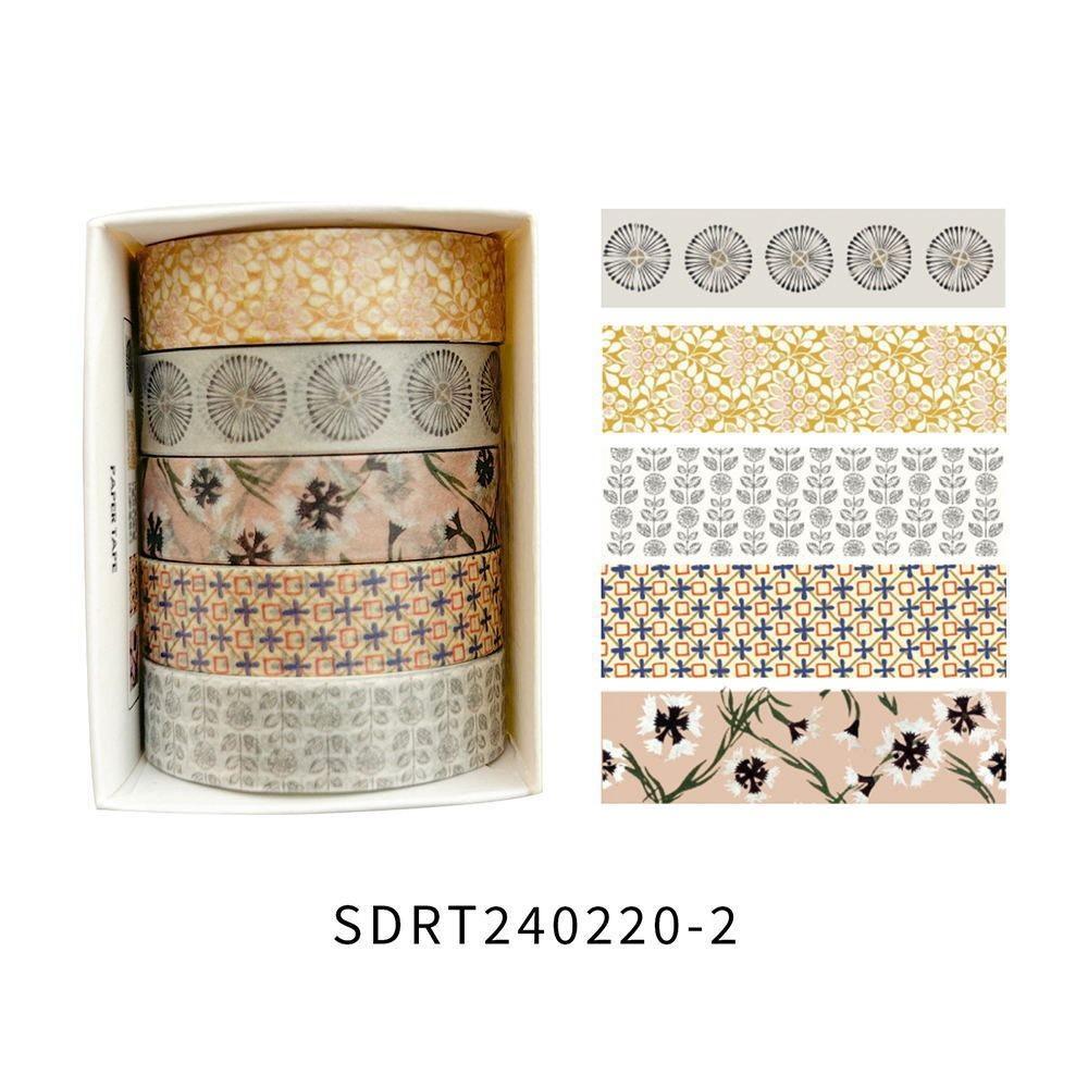 One Box/5 Rolls Retro Art Handheld Stickers High Beauty Film Cute Packaging Basic DIY