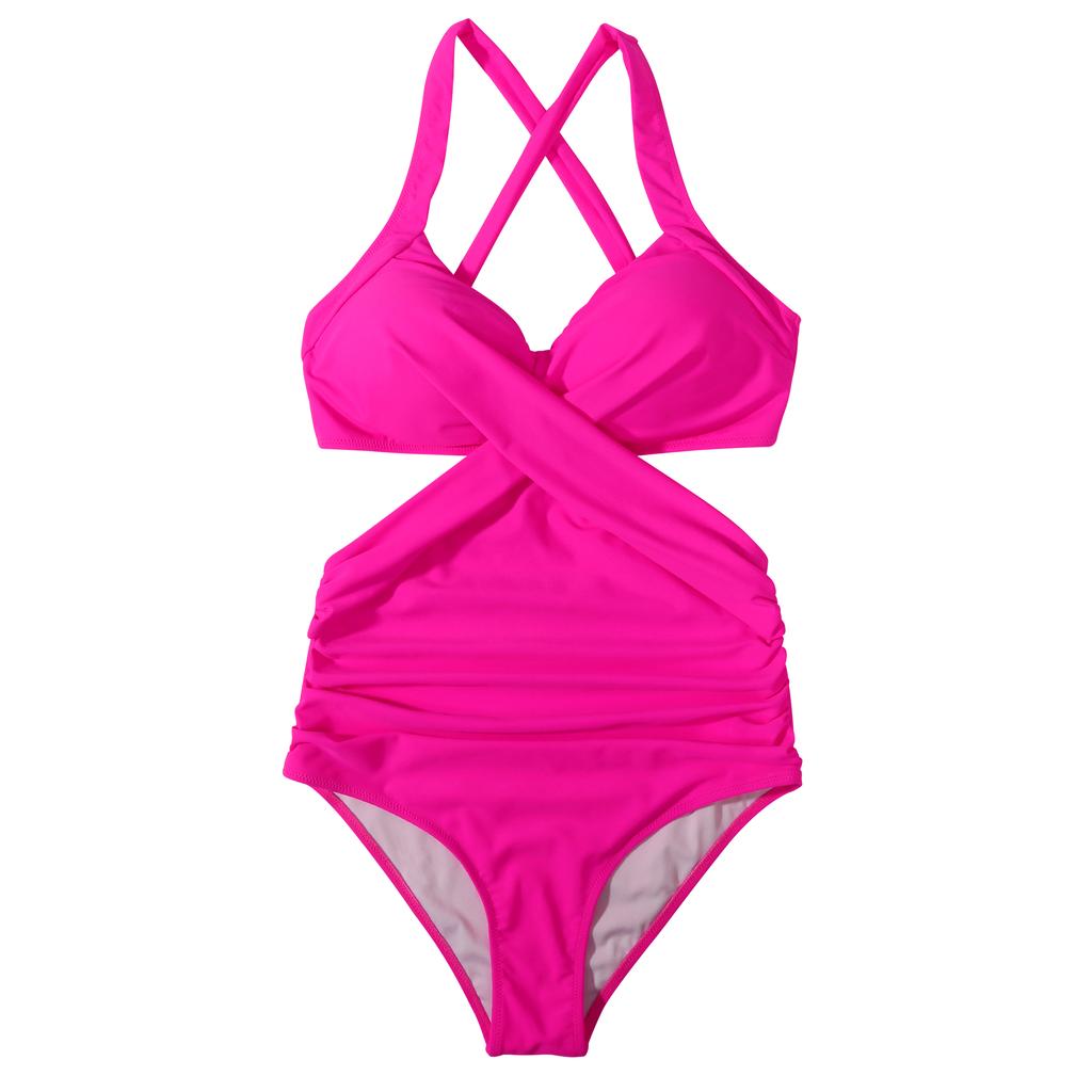 One Piece Swimwear Women Push Up Swimming Suit Bathing Suit Halter Beachwear Monokini XL Cut Out One Piece Swimsuit Women