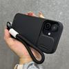 Slide Camera Lens Protection Wrist Strap Cord Case For iPhone 17 11 12 13 14 15 16 Pro Max Plus Shockproof Bumper Armor Cove