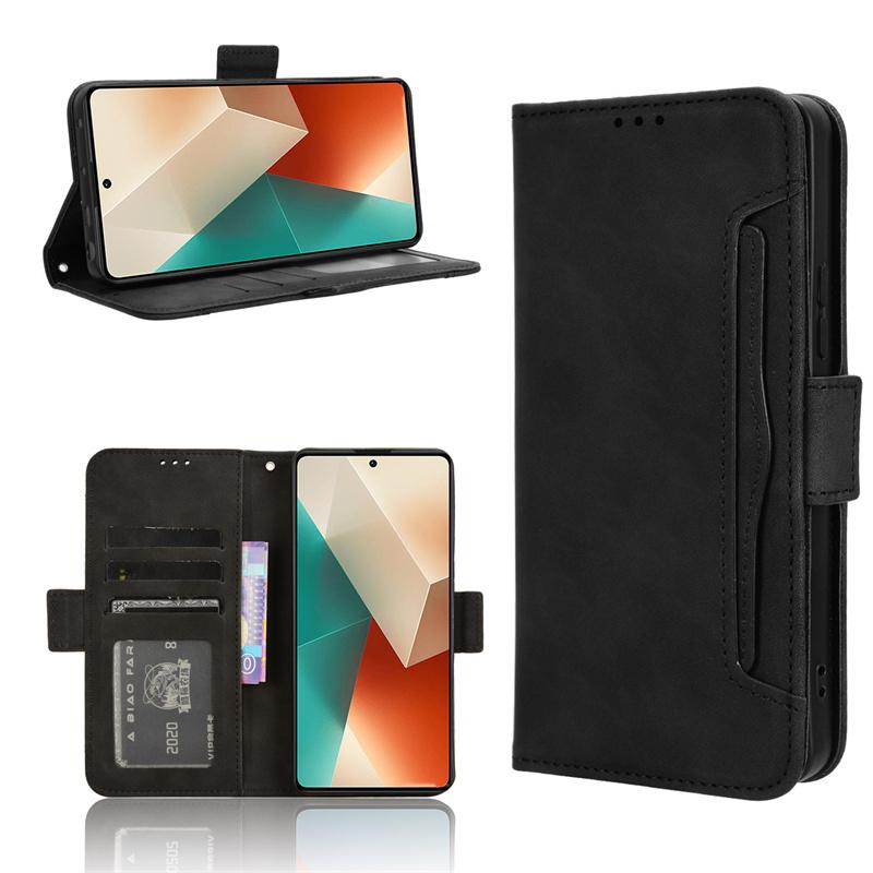 Luxuriöse Brieftaschenhülle für Redmi 13 4G 13C 5G 12C Xiaomi Poco M6 Pro Schutz-Flip-Cover mit Kartenhalter Schale Fundas Coque Capa