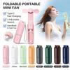 USB Rechargeable Handheld Mini Fan 3 Gears Pocket Silent Fan Folding Flashlight Fan  Summer Outdoor