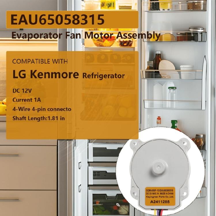 12V 4Pin EAU65058315 Refrigerator Cooling Fan Motor Cooling Fan Replacement Part for AP7211789 PS17308826 EAU63103209