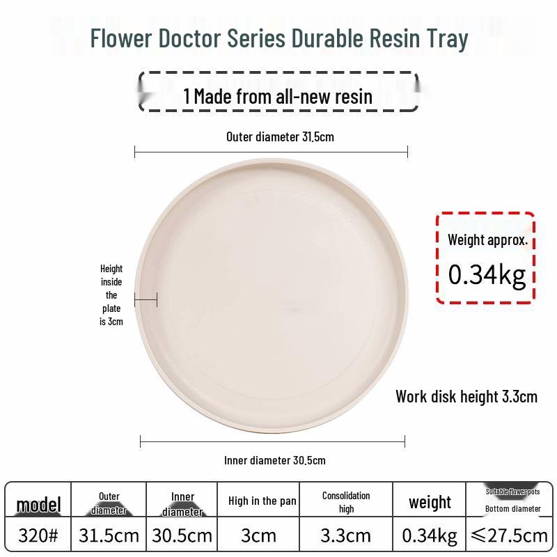 Thickened Resin Plant Tray: Movable, Large Water Collection Base for Flower and Succulent Pots