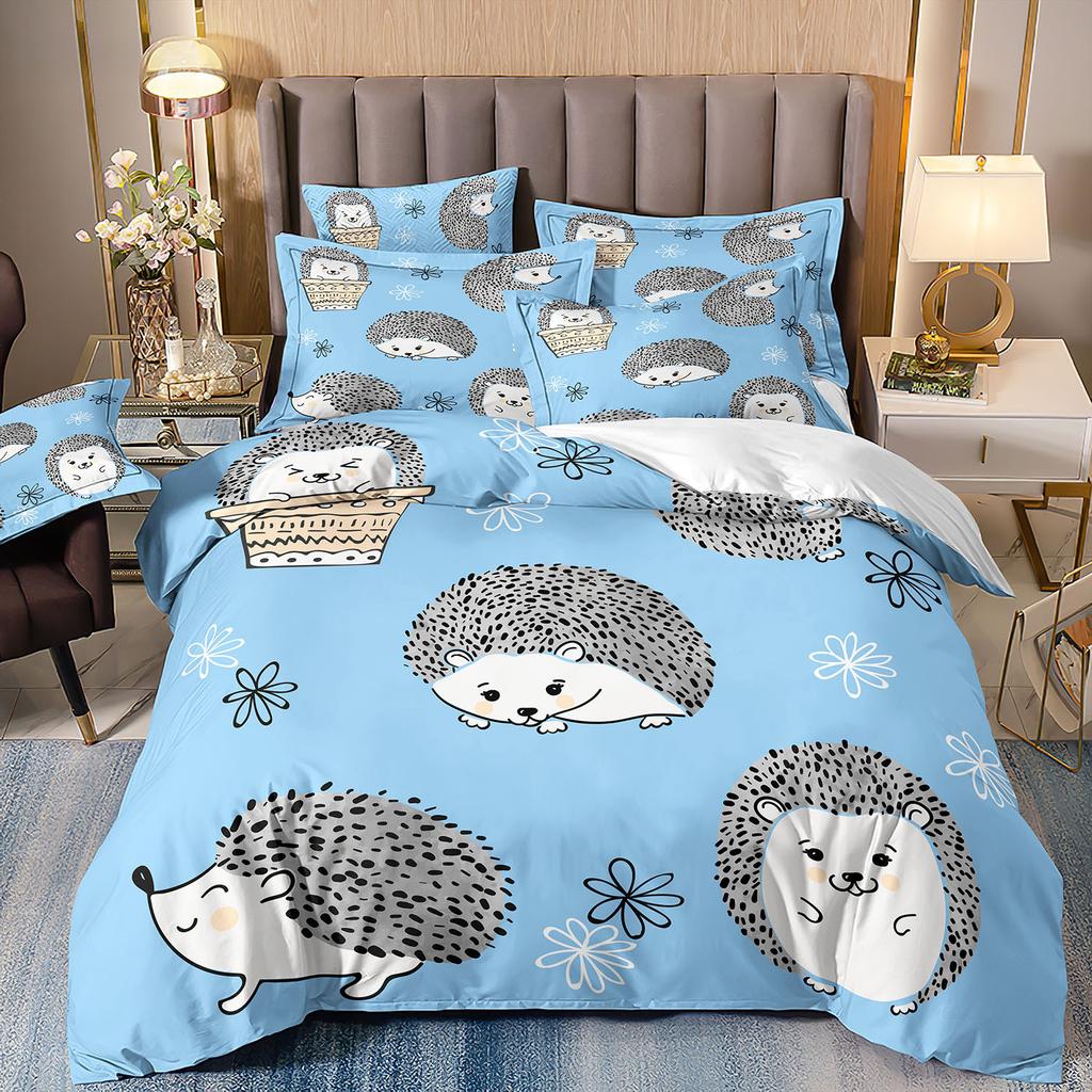 Children'S Cartoon Animal Panda Dog Toy Car Bedding 3D Digital Printing Three-Piece Set