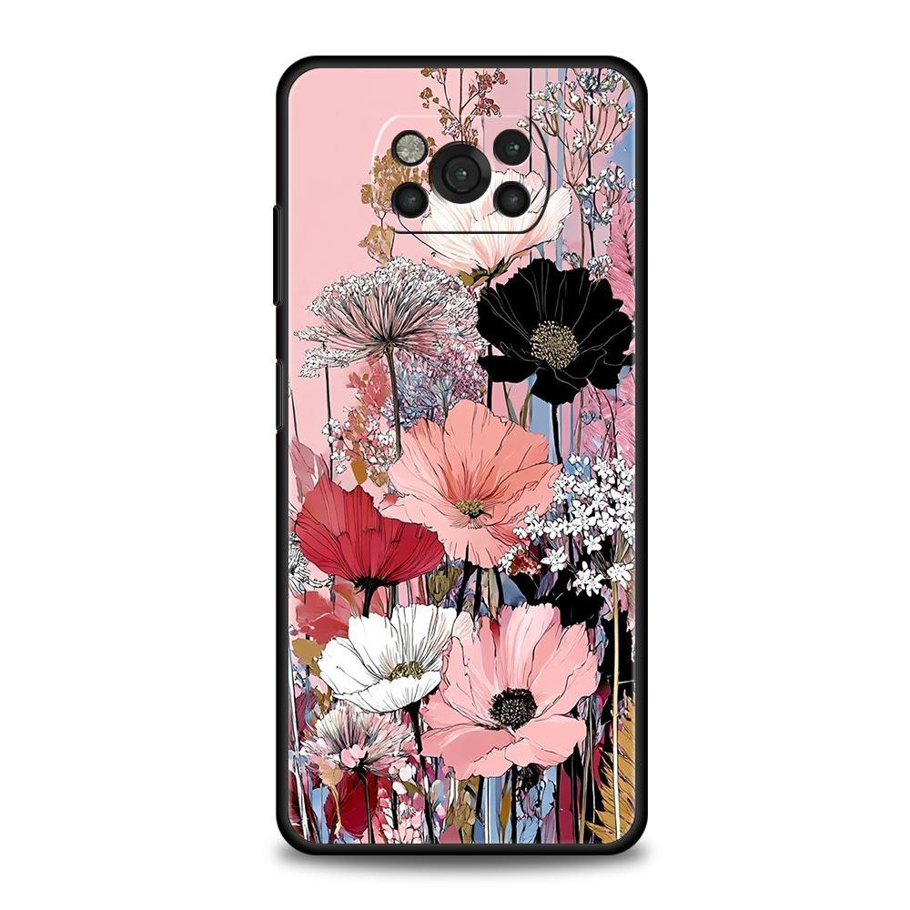 Oil Painting Flowers Pattern Design Phone Case Cover  for Xiaomi Poco F7 Ultra F6 F5 F4 F3 X6 X5 X4 X3 NFC C51 C55 GT Soft TPU Xiaomi Poco F3