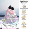 1pc, Sanrio Adorable Unicorn and Bunny Home Decor Blanket: Perfect Gift for Bedroom, Living Room, Travel, Camping, Car, Beach, Office Nap, Cozy Flanne