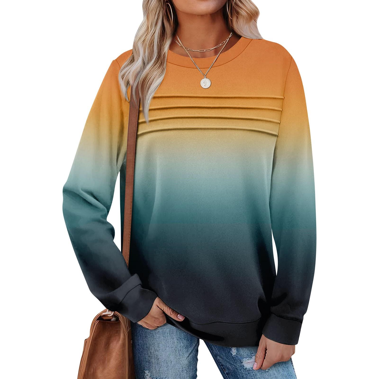 

Женский повседневный свитшот с длинным рукавом и круглым вырезом, приталенный плиссированный топ XL жёлтый