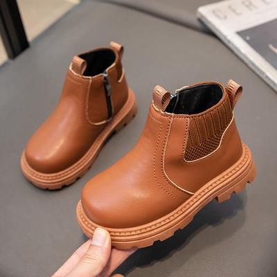 Herbst und Winter Neue Kindermode Britische Stiefeletten Seitlicher Reißverschluss Schicke Martin Stiefel Mädchen Weiche Sohlen Alles Passend Mode Stiefel