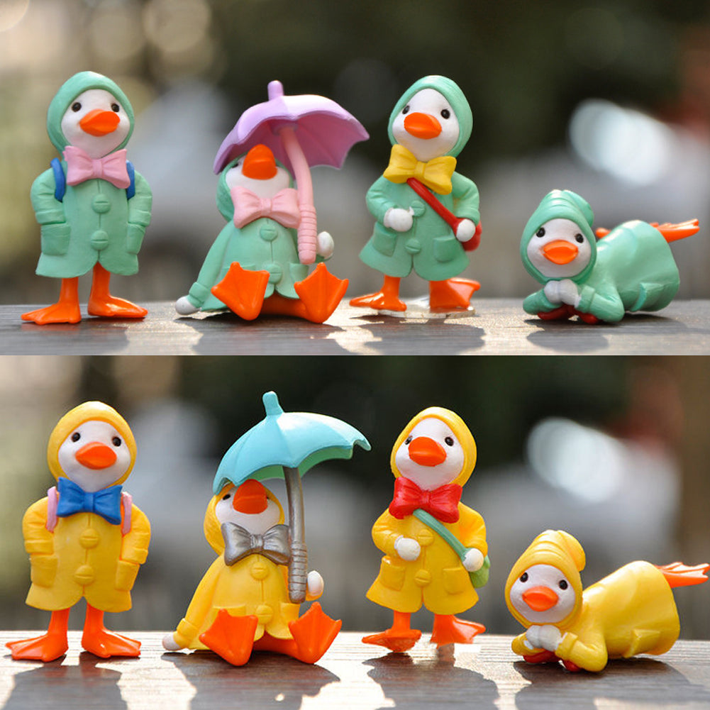 4Pcs Cute Ducks Doll Car Interior Ornaments Dashboard Ornaments Center Console Decoration Auto Accessories for Office Home Car