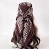 Vintage Floral Printed Twill Square Scarf For Women