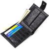 Men's Original Horizontal Format Wallet Made of Genuine Leather with Crocodile Embossing CANPELLINI 21768 Black