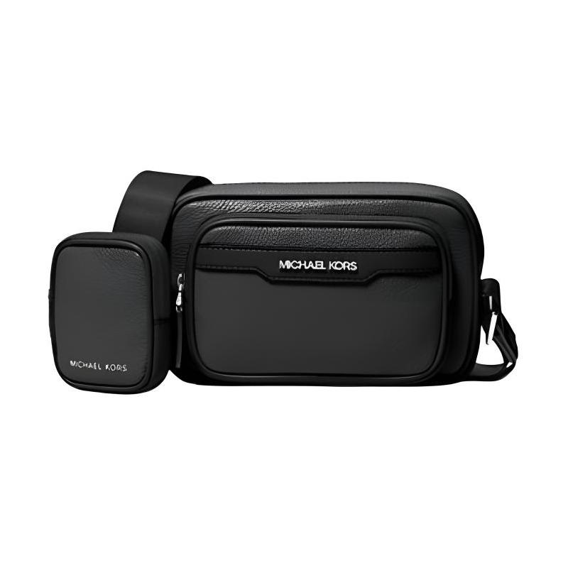 MICHAEL KORS COOPER Pebbled Silver Accessories Leather Crossbody Bag Men s Black чёрный