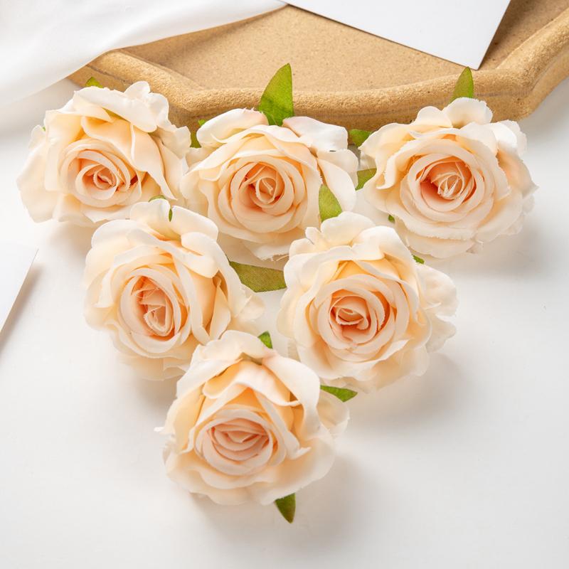 10/50Pcs Silk Roses Scrapbook Wedding Garden Home Party Decor Christmas Wreaths Accessories Candy Box Artificial Flowers Cheap