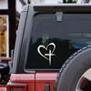 1pc Heart & Cross Car Sticker for Laptop, Truck, Vinyl Decal, Window Decoration, Stylish Waterproof White Stickers