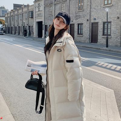 Long Down Cotton-padded Clothes, Winter Korean Version, Black Cotton-padded Clothes, Warm Fashion, Thickened Coat.