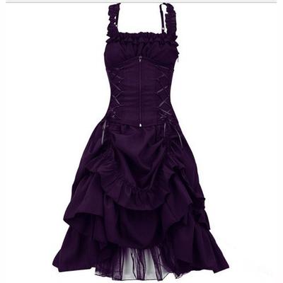 Gonna Tubino Lolita Gotico Slim con Spalline Irregolari in Vita