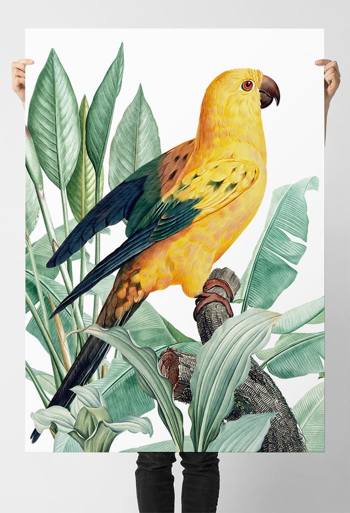 Poster Golden Parrot Exotic Plants