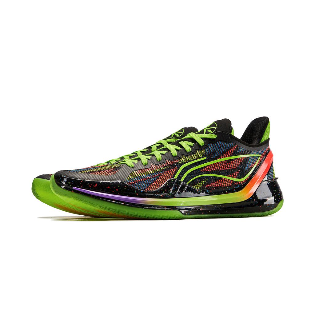 New LINING Blade 4V2 Basketball Shoes Men's Low Top Fluorescent Bright Grass Green/Neon Fruit Red ABAU037-11