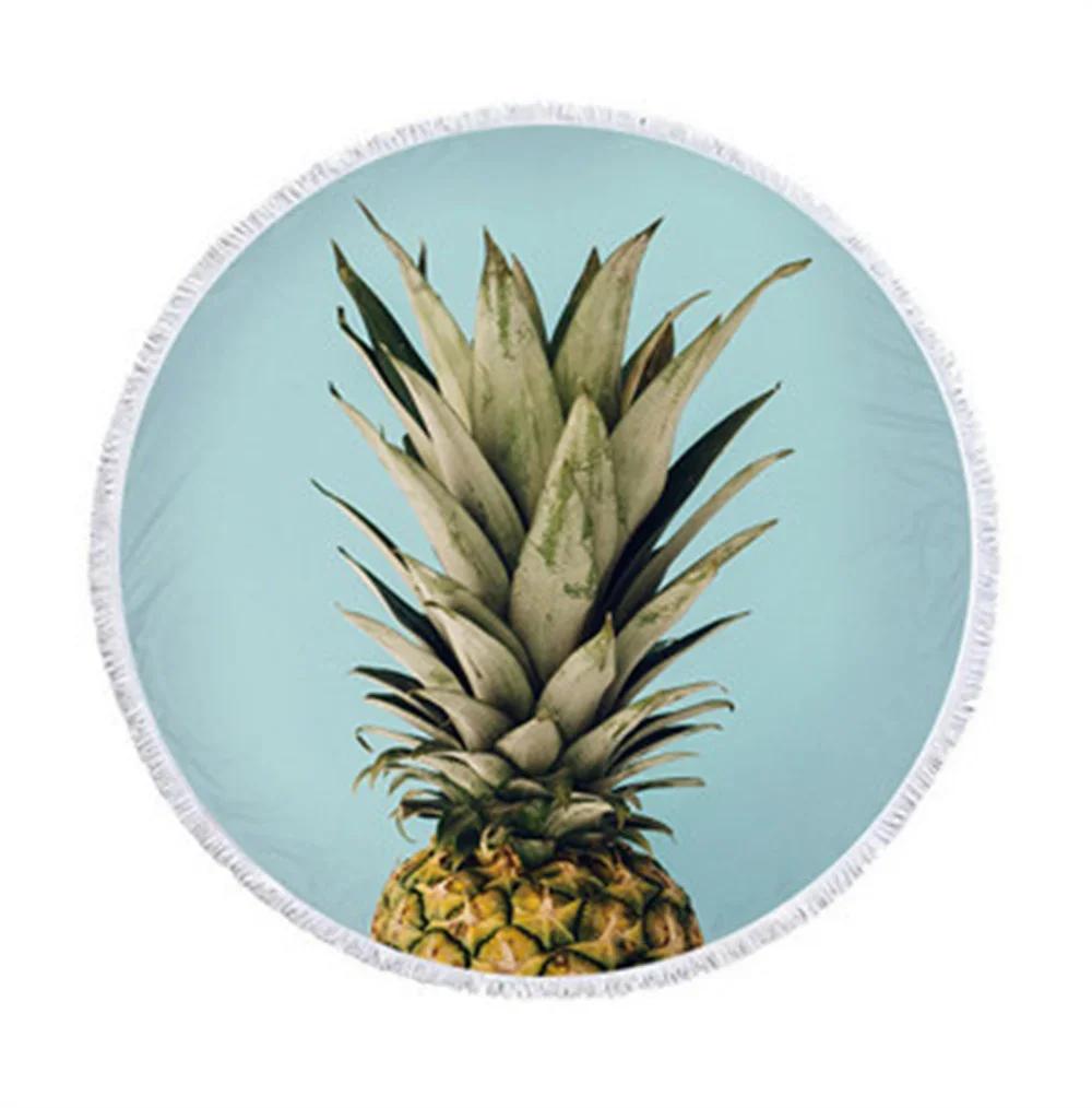 Carton Pineapple Round Beach Towel Tassel Bohemian Flamingo Large Blanket Picnic Yoga Mat travel Boho Tablecloth Beach towel