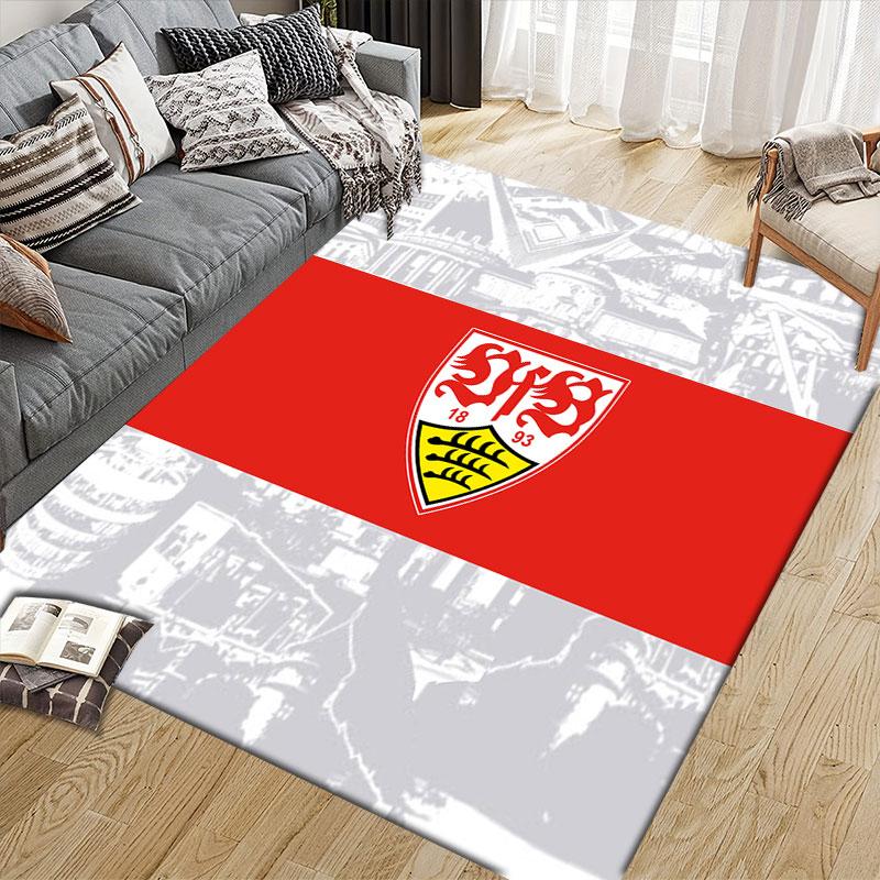 VFB Logo Flanell Teppich, Heim Sofa Dekoration für Wohnzimmer & Schlafzimmer, Rutschfeste Spiel Flanell Bodenmatte für Spielzimmer