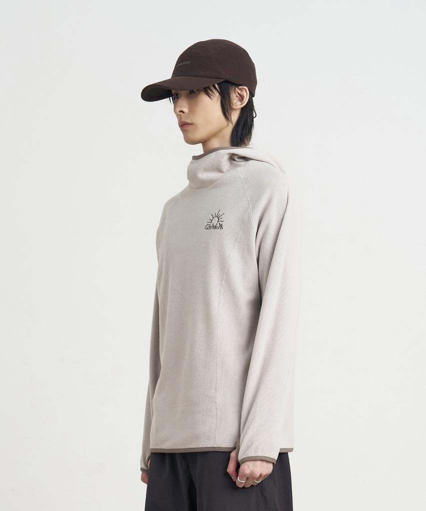 GOYOWEAR Relaxed Waffle Knit Hoodie (Light Gray)