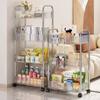 Clear Acrylic Multilayer Mobile Cart - Transparent Storage Organizer with Wheels for Living Room, Bathroom & Snack Storage