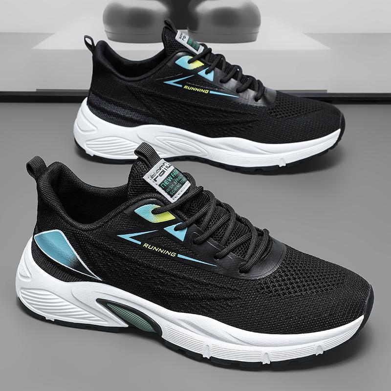

Men s Mesh Shoes Summer Breathable Soft-soled Non-slip Casual Sports Shoes Outdoor Running Shoes Student Light Sneakers 39 чёрный