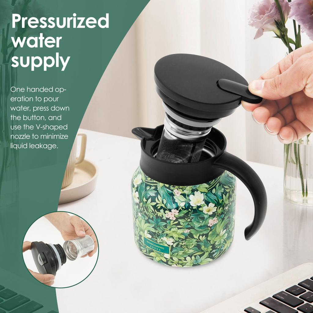 Hitzebeständige Teekanne Edelstahl Tee-Wasser-Trennfilter Teezubereiter Kaffeekanne Zuhause Vintage Teegeschirrset Teekessel