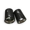 1×Universal Car Carbon Fiber Glossy Exhaust End Tail Tips 70mm Inlet 90mm Outlet