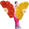 Chinesischer Tanzfächer Pfingstrosenblatt Tanzfächer Bühnenperformance Requisiten Doppelseitiger Yangko Tanz Faltfächer Party Dekoration