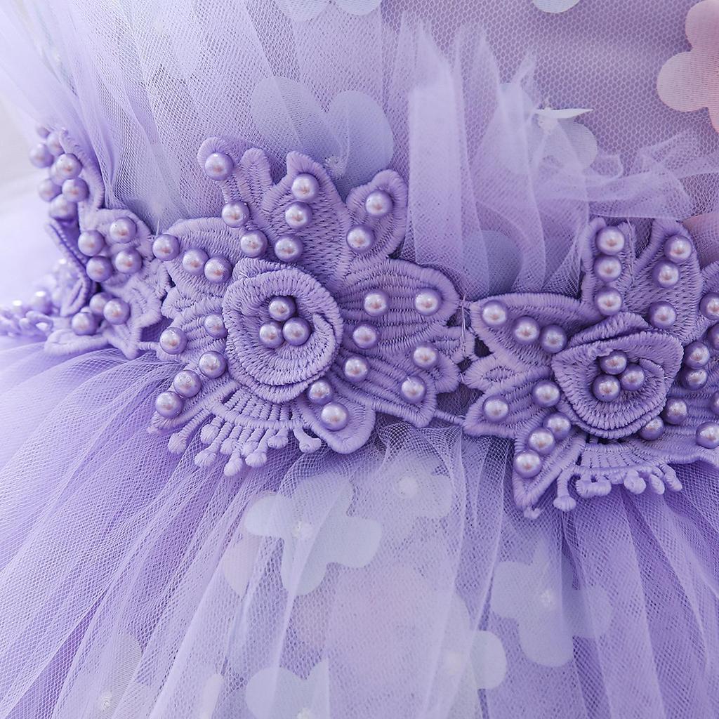 Flower Girl Baby Wedding Dress Fairy Petals Children's Clothing Girl Party Dress Kids Clothes Fancy Teenage Girl Gown 0 1 2 3 Years