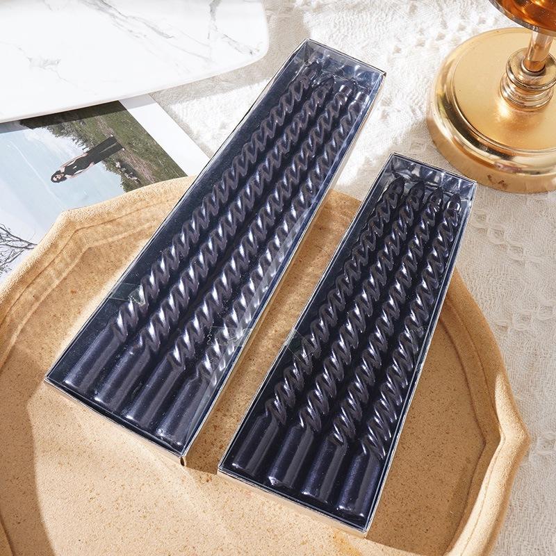 Thread Candle Western Food Romantic Wedding Spiral Long Candle Without Christmas Birthday Pole Candlestick European Style Candle