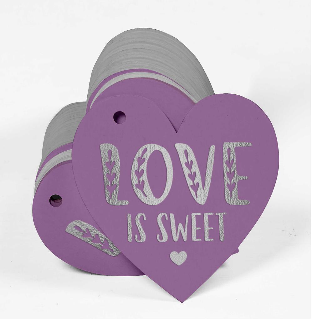 Inkdotpot 100 Pack Real Silver Foil Paper Tag Love Is Sweet Wedding Favor Hang