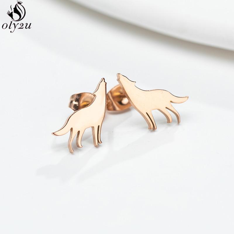 Cute Stainless Steel Heart Dog Earring for Women Cartoon Animal Ear Jewelry Girls Student Lovely Pup Earrings Gifts Accessories