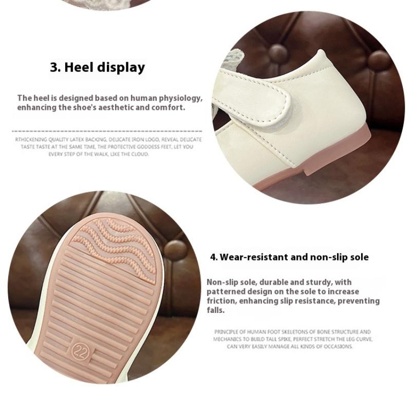 Autumn New Korean Children's Bow Lace Girls Soft Sole Casual Leather Shoes