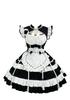 YZZYQQ Maid Cute Black and White Outfit with Gothic Alice in Wonderland Princess Classical and Plus Size Maid Size S Costume, Cosplay, Ribbon, Lolita,