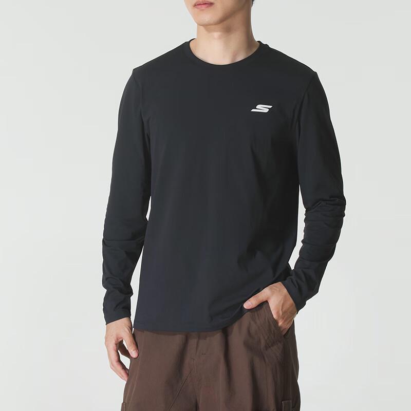 Skechers Men s Loose Fit Crew Neck Long-Sleeve Sport T-Shirt L