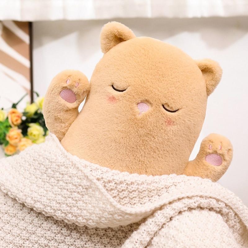 Cute Cat Stuffed Animal Pillow Long and Soft Perfect for Kids Bed or Sofa Decor